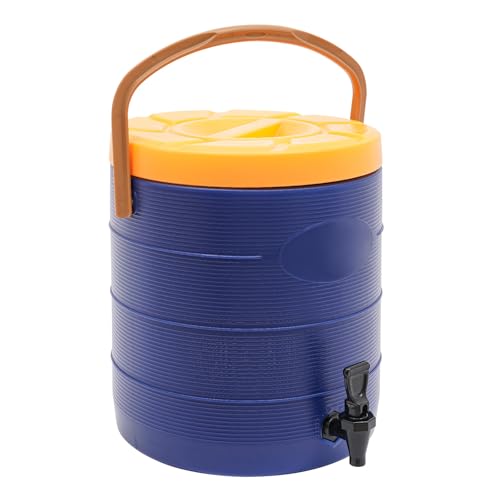 Stainless Steel Beverage Dispenser Insulated Container with Faucet Cooler with Drink Dispensers Cold and Hot Drink Dispenser for Milk Tea, Juice, Coffee 6.6 Gal Capacity (Blue) - color: Blue, size: 25L