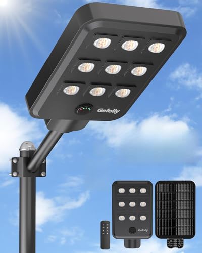 Gefolly G-10000W Solar Street Light Outdoor, Flood Security Parking Lot - size: M