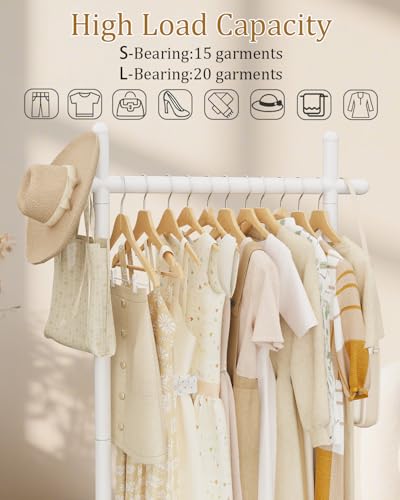 Industrial Clothes Racks,Metal Garment Trees,68.9in,White,Small - color: White, size: 19.7*11.8*68.9in