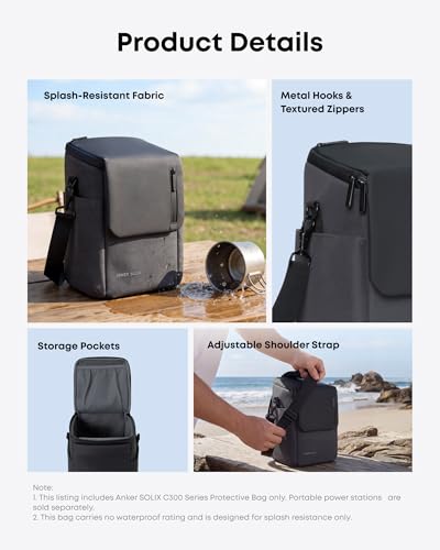 Anker SOLIX C300 Portable Power Station with Protective Bag, 288Wh, 300W - style: Protective Bag + C300