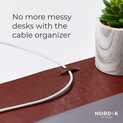 Nordik Leather Desk Mat - Whiskey Brown - Large Leather Desk Pad 35x17 in - color: Brown