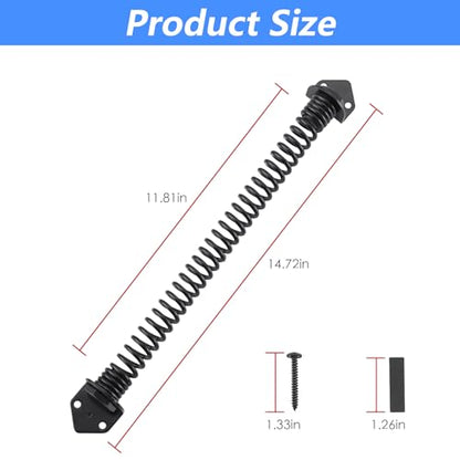 14 Inch Gate Spring, Adjustable Self Closing Gate Closer, Black, 2 Pack - size: 14 Inch