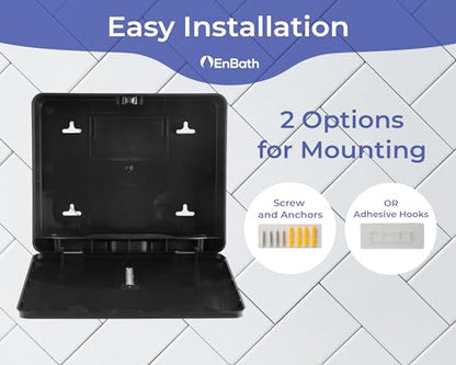 Multifold Paper Towel Dispenser Wall Mount (Black), Folded Hand Towel Dispenser for Bathroom/Restroom (Holds up to 300 Towels), Commercial Paper Towel Holder, Trifold Paper Towels Dispenser by EnBath