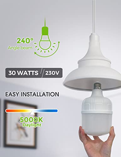 L LOHAS LED Super Bright Light Bulbs, High Lumen Garage E26 LED Bulb - color: Daylight White