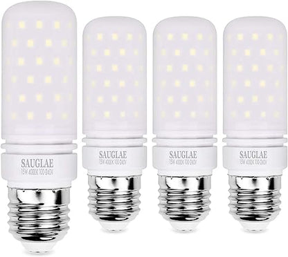 LED Light Bulbs 15W, 120W Incandescent Bulbs Equivalent, 1500Lm, 4000K Natural White, E26 Large Edison Screw Corn Bulbs, Pack of 4 - color: Natural White E26