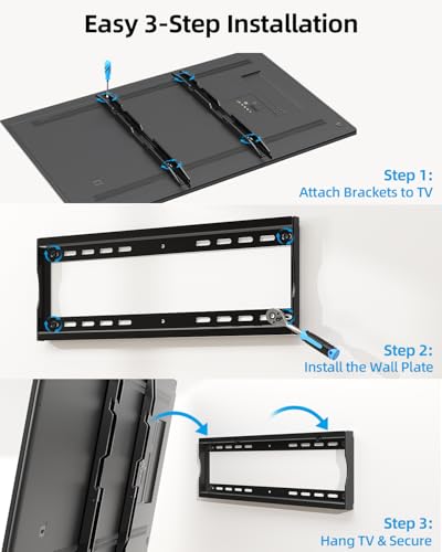 HOME VISION Heavy Duty TV Wall Mount 48-100", Fixed, VESA 600x600, 220 lbs - size: 48-100 Inch