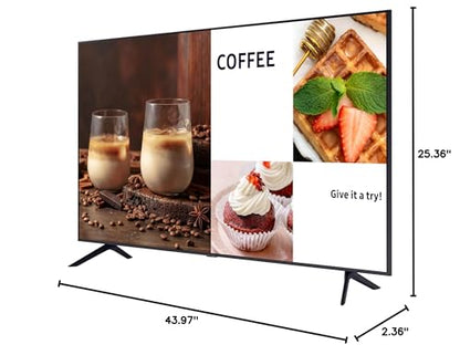 SAMSUNG 50-Inch Class Crystal UHD 4K BEC-H Series HDR Pro TV w/ 3D Surround Sound, PurColor, Contrast Enhancer, Use for Digital Signage Displays, Commercial TV, Alexa Built-In (LH50BECHLG, 2023 Model) - size: 50-inch, style: 2023 Version
