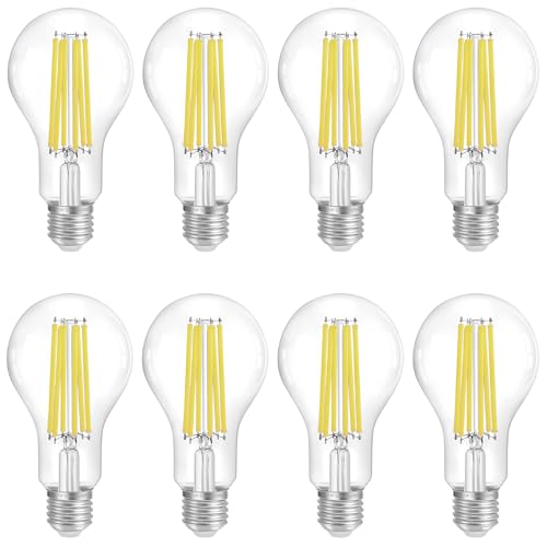 FLSNT 150W Eqv Dimmable A23 LED Bulbs, 2650LM, 5000K Daylight, E26, 8 Pack - color: 150w 5000k Daylight, size: 8 Count (Pack of 1)