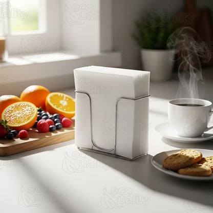 White Disposable Low Fold Dispenser Napkins 1 Ply, 3.5x5 Inch, 400 Pack