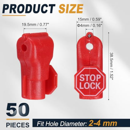 uxcell Pegboard Hook Stop Locks, 4mm Red Display Hook Locks 50Pcs - color: Red, size: 4mm