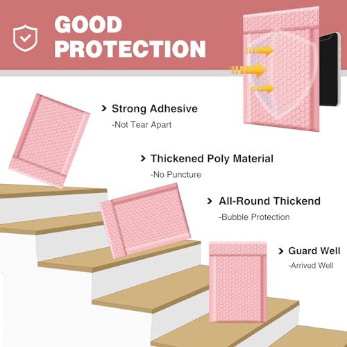 Famagic Light Pink Bubble Mailers 6x10 for Small Business, 100pc Usable 6x9 - color: Light pink, size: 6x9 100pcs