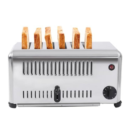 Commercial Conveyor Toaster,1680W Electric Conveyor Belt Toaster with 6 Slice Capacity, Stainless Steel Toast Machine with Adjustable Timer,for Restaurant Bakery Cafe Home Kitchen