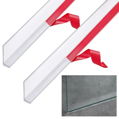 Newtay 2 Pcs L-Type Seal Strip 3/4'' X 73'' Clear Vinyl Glass Shower Door - size: 3/4'' x 73''