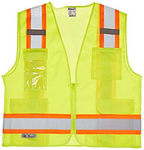 Radians SV6 CL2 Solid Front/Mesh Back Safety Vest Medium, Hi-Vis Green - color: Safety Green, size: Medium
