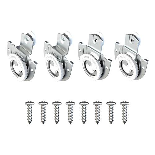 4 PCS Closet Door Roller Kit, Sliding Wardrobe Closet Door Hardware Top-Roller Kit with Adjustable Screws,Slide Smoothly and Quietly - size: 4