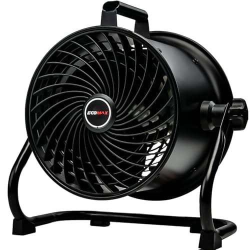ECOMAX Drum Fan, 10 Inch High Velocity Industrial Shop Fan, Ultra-Quiet - size: 10Inch