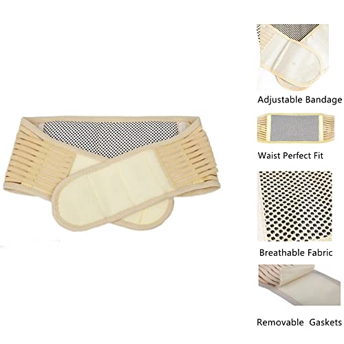 Men Women Back Brace Breathable Waist Lumbar Lower Back Support Belt Waist Compression with Adjustable Strap for Sciatica,Herniated Disc, Scoliosis Back Pain Relief, Heavy lifting Removable Lumbar Pad (B-Khaki for Waist girth 28.8-34 inches) - size: L for