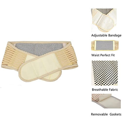 Men Women Back Brace Breathable Waist Lumbar Lower Back Support Belt Waist Compression with Adjustable Strap for Sciatica,Herniated Disc, Scoliosis Back Pain Relief, Heavy lifting Removable Lumbar Pad (Khaki, XL for Waist girth 35-42 inches) - size: XL fo