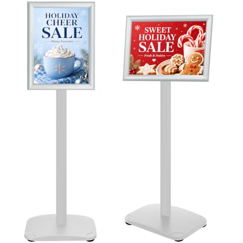 Pedestal Sign Holder Stand 8.5"x11", Heavy Duty Standing Sign Holder - color: Sliver, size: 8.5x11 in