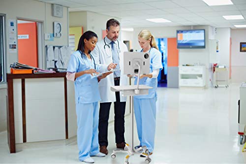 Medical Floor Stand – CTA Medical Grade Floor Stand w/Paragon Premium Locking Enclosure for iPad 11 (A16) - Pro 11-inch M4 - Air 11-inch M3- iPad 10th Gen - Galaxy Tab & More Tablets - (PAD-MEDVFSE)