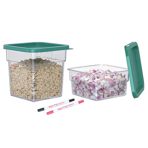 2 QT & 4 QT Commercial Food Storage Containers with Lids, Clear Square Containers for Kitchen Prep, Baking Ingredients, Pet Food and Dry Food Storage - size: 2.0(QT)+4.0(QT)