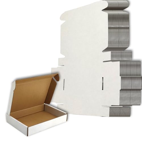 7x5x1 Shipping Boxes Set of 50, White Mailer Corrugated Cardboard Box - color: White, size: 7"x5"x1"/50-pack