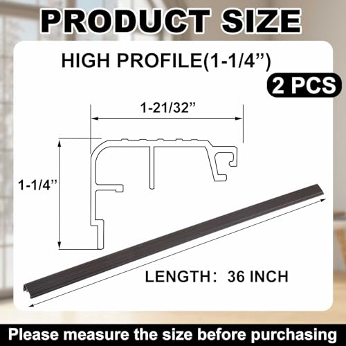 2 Pcs 36" L Fixed Vinyl Sill Threshold Cap 1-1/4 Inches High, Dark Brown - color: Dark Brown, size: 1-1/4,36 Inch