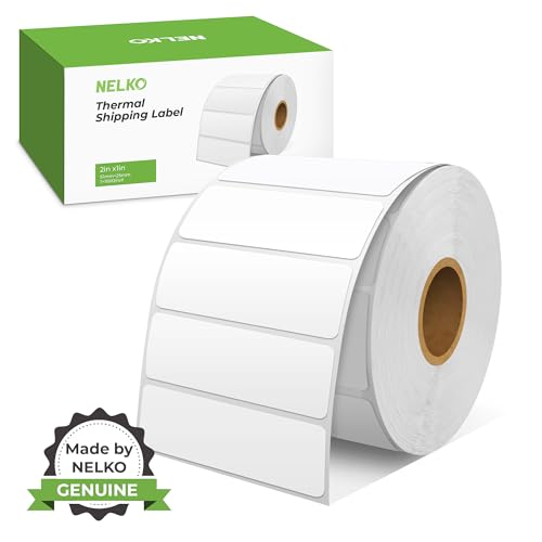 Nelko Genuine 3" x 1" Direct Thermal Label, Self-Adhesive Barcode Labels Compatible with Nelko PL70E Label Printers, No BPA & BPS, 1000 Labels (Commercial Grade) - size: 3x1
