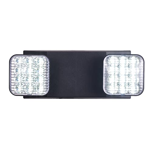 TANLUX LED Emergency Lights with Battery Backup, Two Head Adjustable Commercial Emergency Lights, UL Listed, AC 120/277V, Hardwired Emergency Exit Light Fixtures for Business - 1 Pack(Black) - color: Black, size: 1 Pack