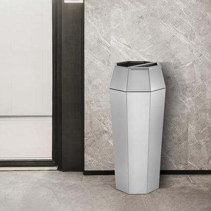 Dyna-Living Commercial Trash Can Large Stainless Steel Garbage Can with Lid