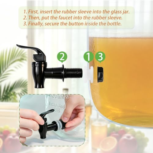 2 Pack 1.5 Gallon Large Glass Beverage Dispenser for Parties, Drink Dispenser with Stand, Lemonade Dispenser with Drip Tray for Iced Tea, Juice & Infused Water
