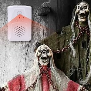Infrared Motion Sensor Activated Sound Speaker Built with Microphone Record one Voice for Shop Sale, Garage Door Alert, Greeting Visitor Door Chime, Security Reminder