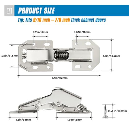 Ravinte Hidden Cabinet Hinges, Concealed Cabinet Hinges Soft Close, 40 Pack