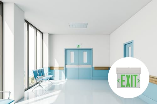 Lithonia Lighting Basics Edge-lit LED Exit Sign with Green Letters, Universal Mount Emergency Exit Only Sign, Ni-Cad Battery Backup (BE W G UM M2) - size: 1-Pack | Green Letters, style: Universal Mount