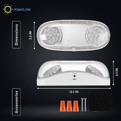 KASTLITE Wet Rated Commercial LED Emergency Light, 6-Pack Value Set - size: 6 Pack