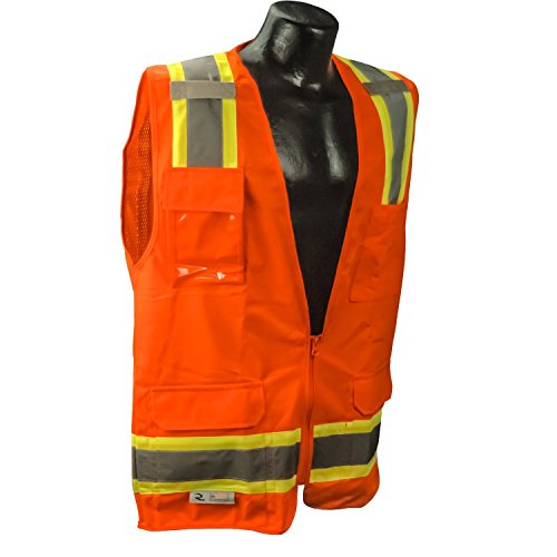 Radians SV6 Class 2 Surveyor Safety Vest, Solid Front, Mesh Back, Orange XL - color: Safety Orange, size: X-Large