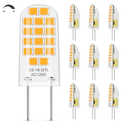 DiCUNO G8 LED Bulb Dimmable, 20W Equivalent, Warm White 2700K, 10-Pack - color: Warm White 2700k