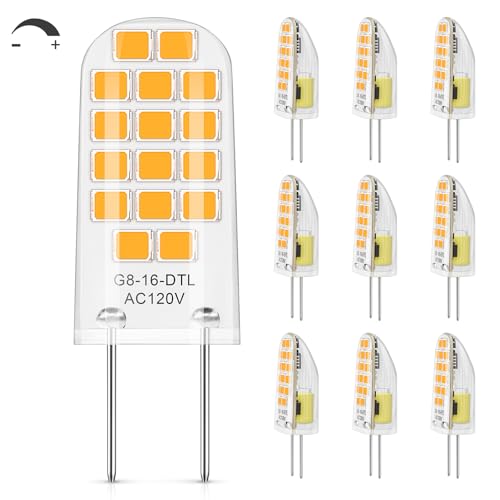 DiCUNO G8 LED Bulb Dimmable, 20W Equivalent, Warm White 2700K, 10-Pack - color: Warm White 2700k