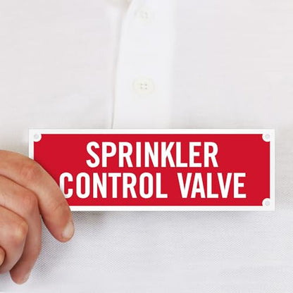 SmartSign - SE-5032-ERE-REF-2x6 "Sprinkler Control Valve" Tag | 2" x 6" Engineer Grade Reflective White on Red (Pack of 3) - size: 2" x 6" (Pack of 3)