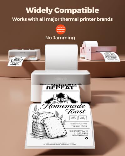 MUNBYN 4x5 Thermal Labels, 500 Sheets/1 Roll, White - color: White, size: 4x5"