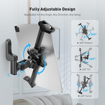 AboveTEK Anti-Theft iPad Wall Mount with Lock & Key, 360° Rotating Tablet Holder for 7.9"–14.6" Devices, Heavy-Duty Aluminum & Steel Kiosk Mount for POS, Restaurant, Retail & Business Displays