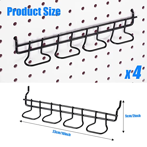 Coume 4 Pcs Pegboard Tool Holder Hooks for Screwdriver Pliers, Black - color: Black