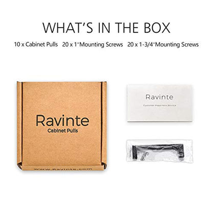 Ravinte Matte Black Cabinet Handles Square Pulls 5 Inch 10 Pack - size: 5-1/2 Inch (5 Inch Hole Center)