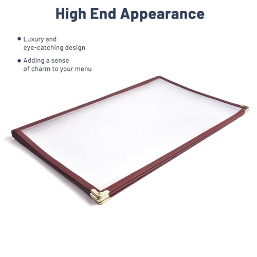 WeChef 30 Pack Restaurant Menu Covers 8.5 x 14 Triple Fold 3 Pages 6 Views - size: 8.5" x 14" - Trifold - 6 Views
