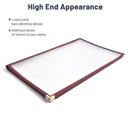 WeChef 30 Pack Restaurant Menu Covers 8.5 x 14 Triple Fold 3 Pages 6 Views - size: 8.5" x 14" - Trifold - 6 Views