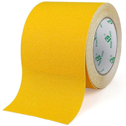 BOMEI PACK Yellow 4 Inch Anti Slip Traction Tape, 16 Foot x 4" Wide Heavy Duty Best Grip, Friction, Abrasive Adhesive for Stairs, Tread Step, Indoor, Outdoor - color: Yellow