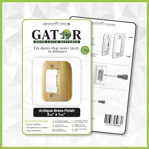 Gator Door Strike Plate 2-1/4" Latch Restorer, Bright Brass, 1-Pack - color: Bright Brass
