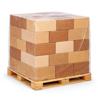 APQ Pack of 125 Plastic Pallet Covers 50 x 49 x 75. Clear Reusable Low Density Polyethylene Pallet Bag Covers 50x49x75. Thickness 2 mil. Ideal for Industrial Needs, Warehousing, Transportation. - size: 50" x 49" x 75" / 2 mil / 125 Pack