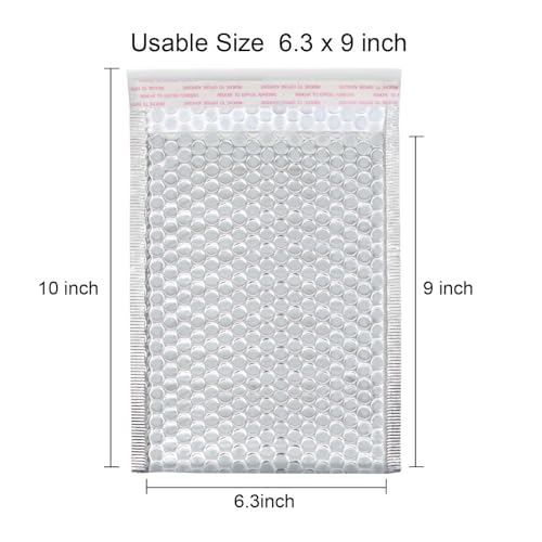 50 Pack 7 x 9 Inch Metallic Bubble Mailers, Silver Padded Mailing Envelopes, Foil Self Seal Padded Envelopes for mailing, packing - color: Silver, size: 50 Pack 7 x 9 Inch