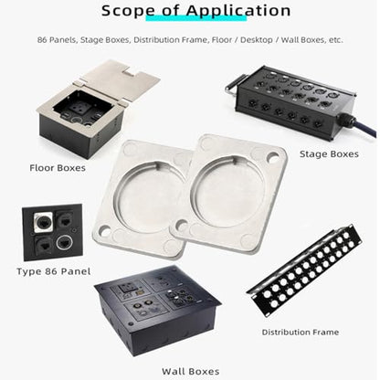 PENGLIN 10PCS Panel-Mount Blank Plate, Zinc Alloy Rack Mount Plate - color: Silver, size: Two holes(10PCS)